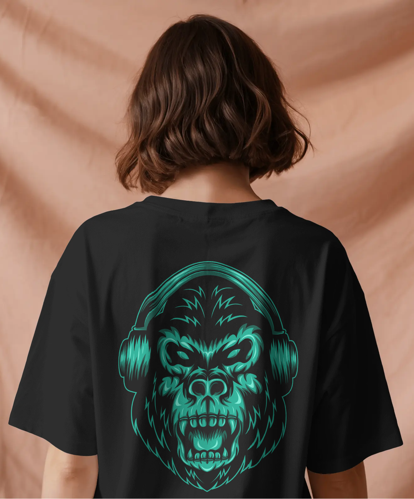 Gorilla HD back print premium oversized tshirt for music and streetwear lover by Tanabana A Manoram