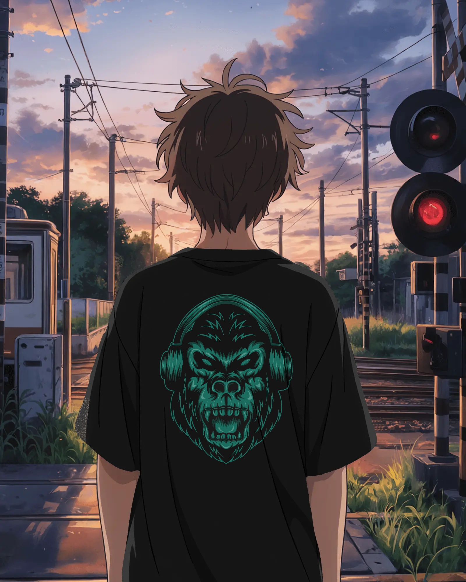 Gorilla HD back print premium oversized tshirt for music and streetwear lover by Tanabana A Manoram