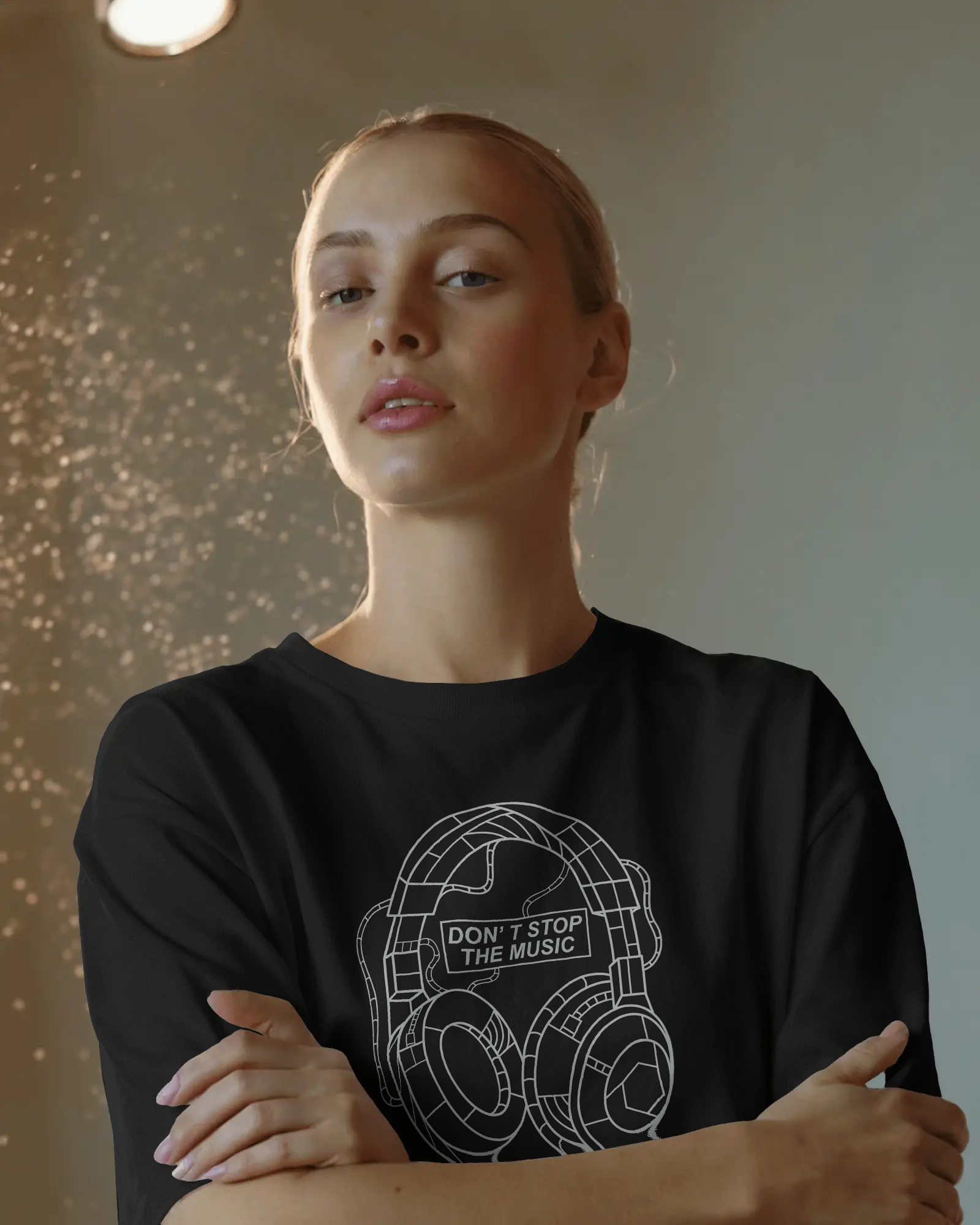 Black Oversized Music T-shirt by Tanabana A Manoram (TAM-056)