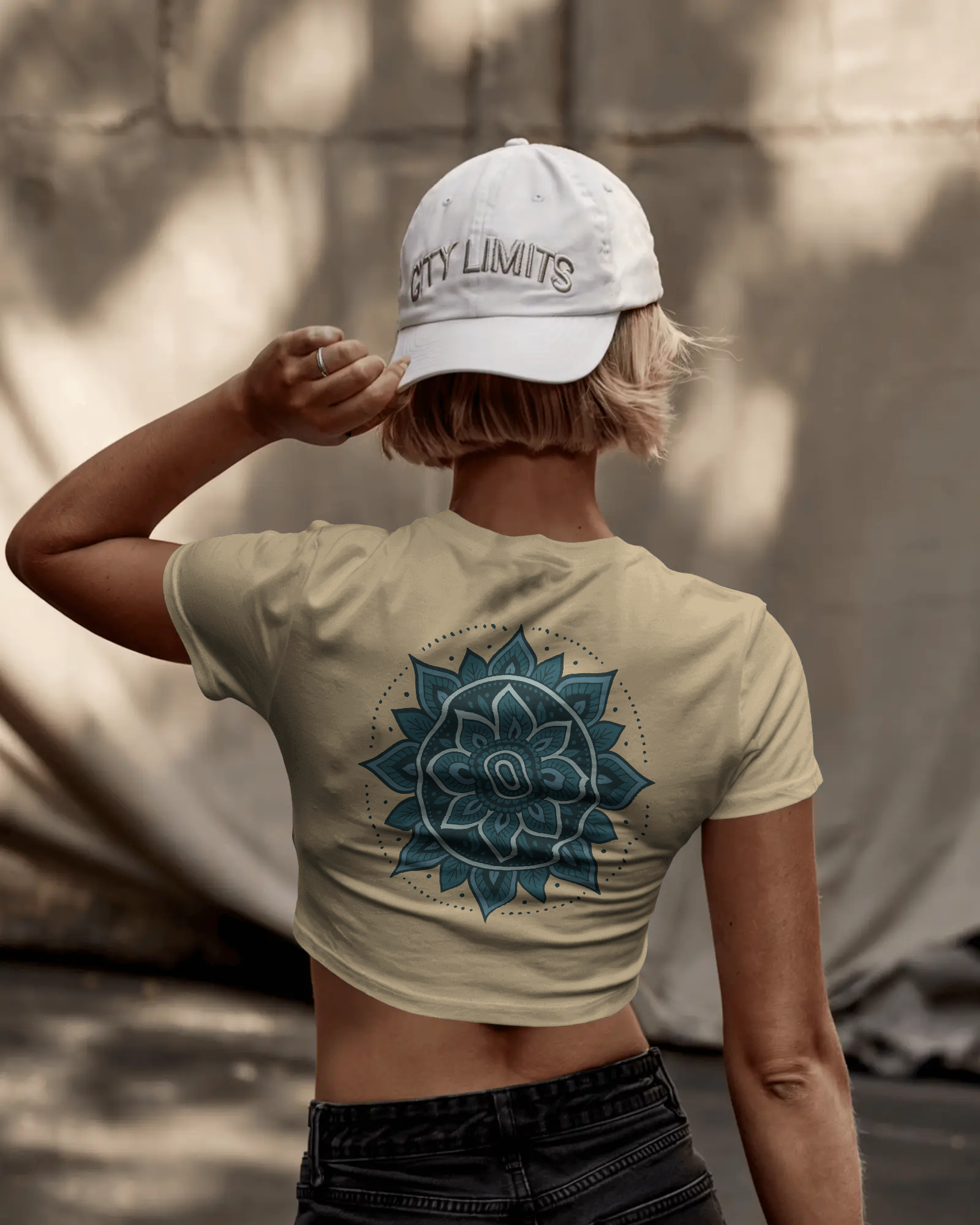 Women's Premium croptop with flower design on back