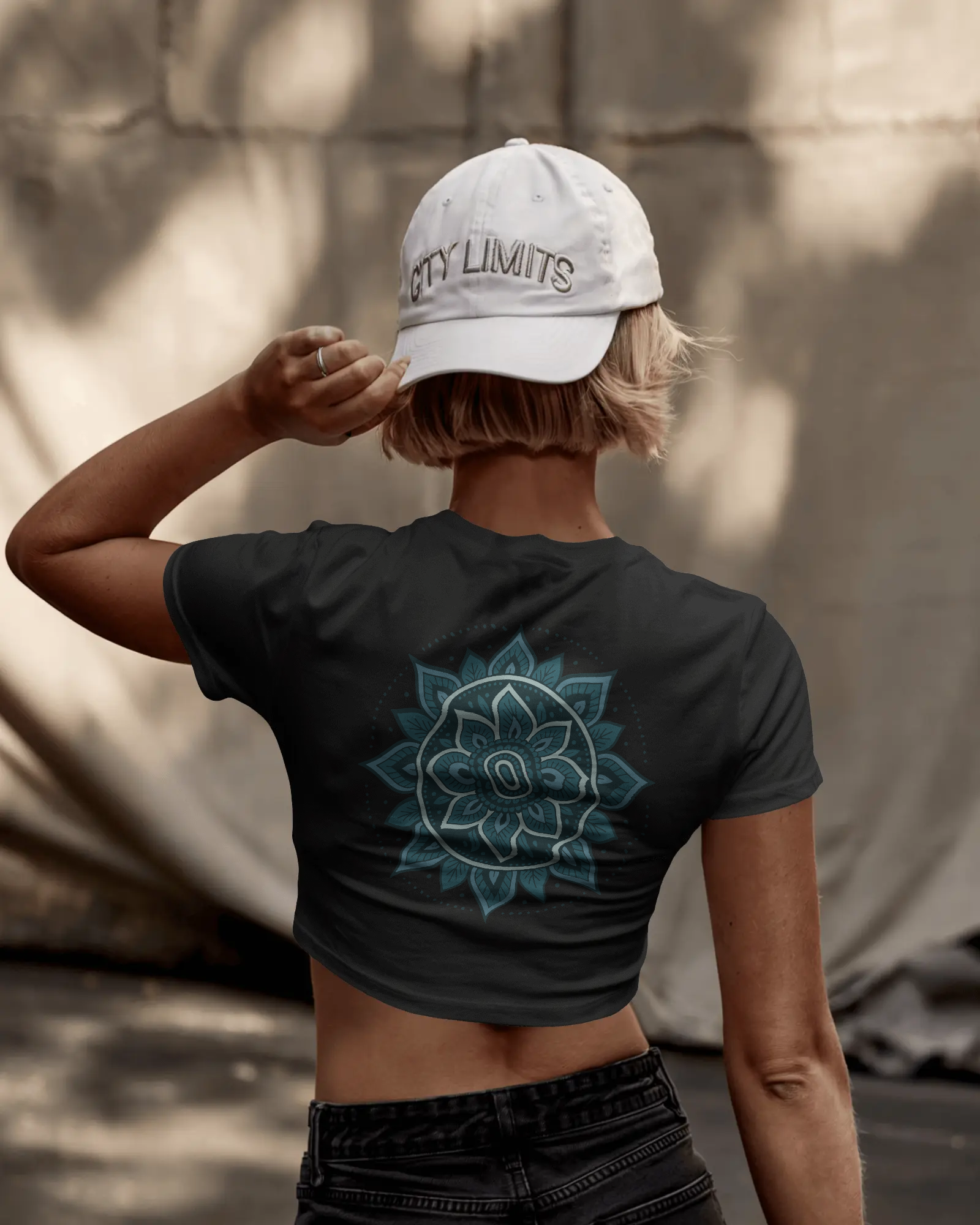 Women's Premium croptop with flower design on back