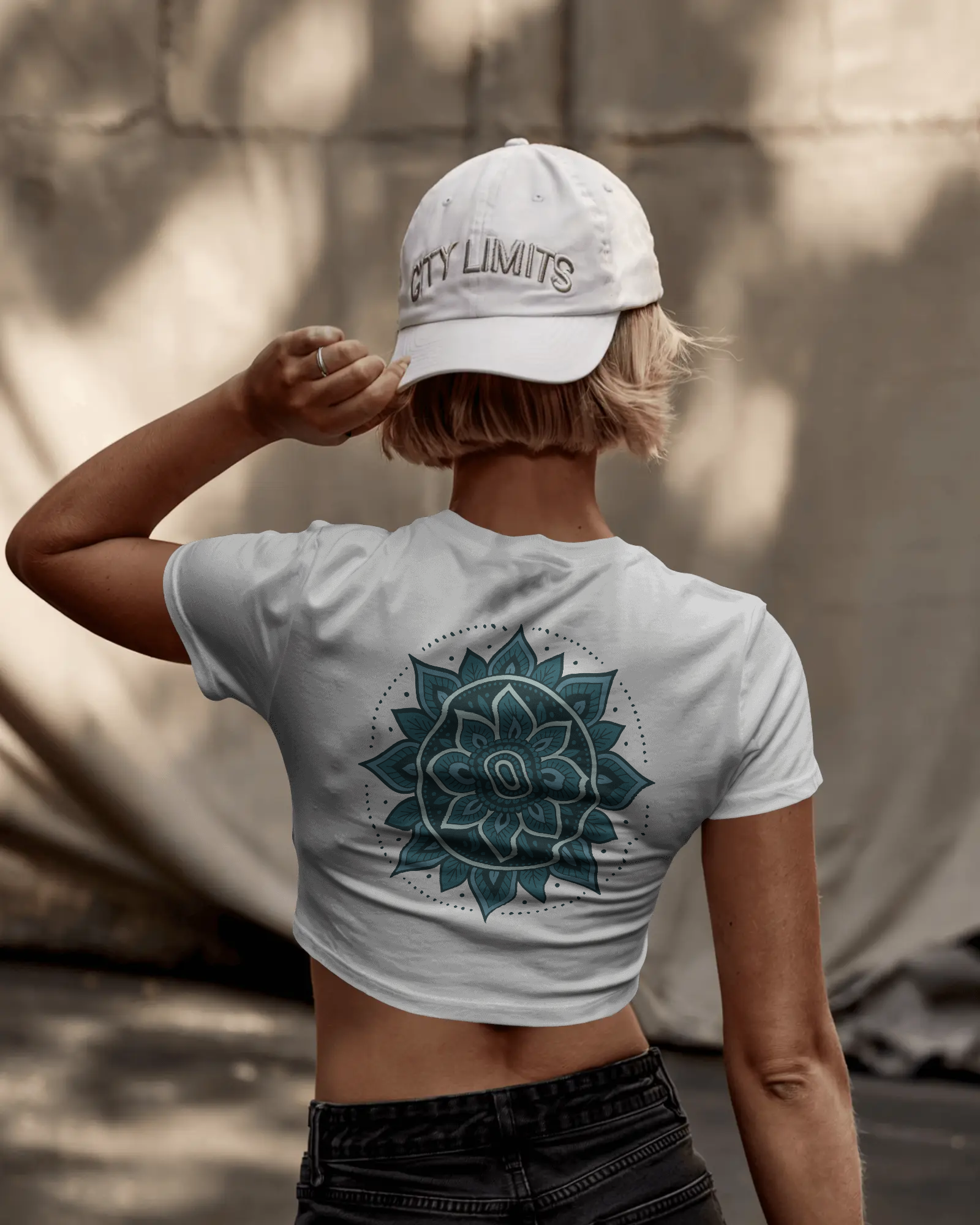 Women's Premium croptop with flower design on back
