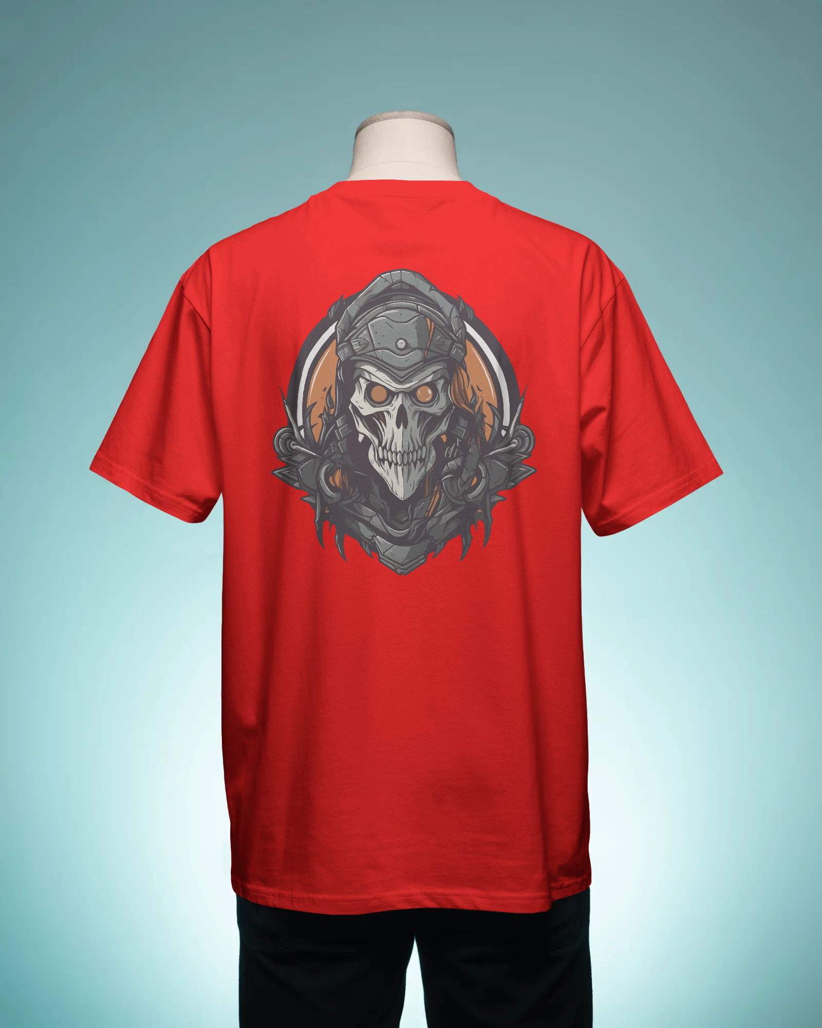 Unisex Cotton Oversized T-Shirt: Skull Back Print