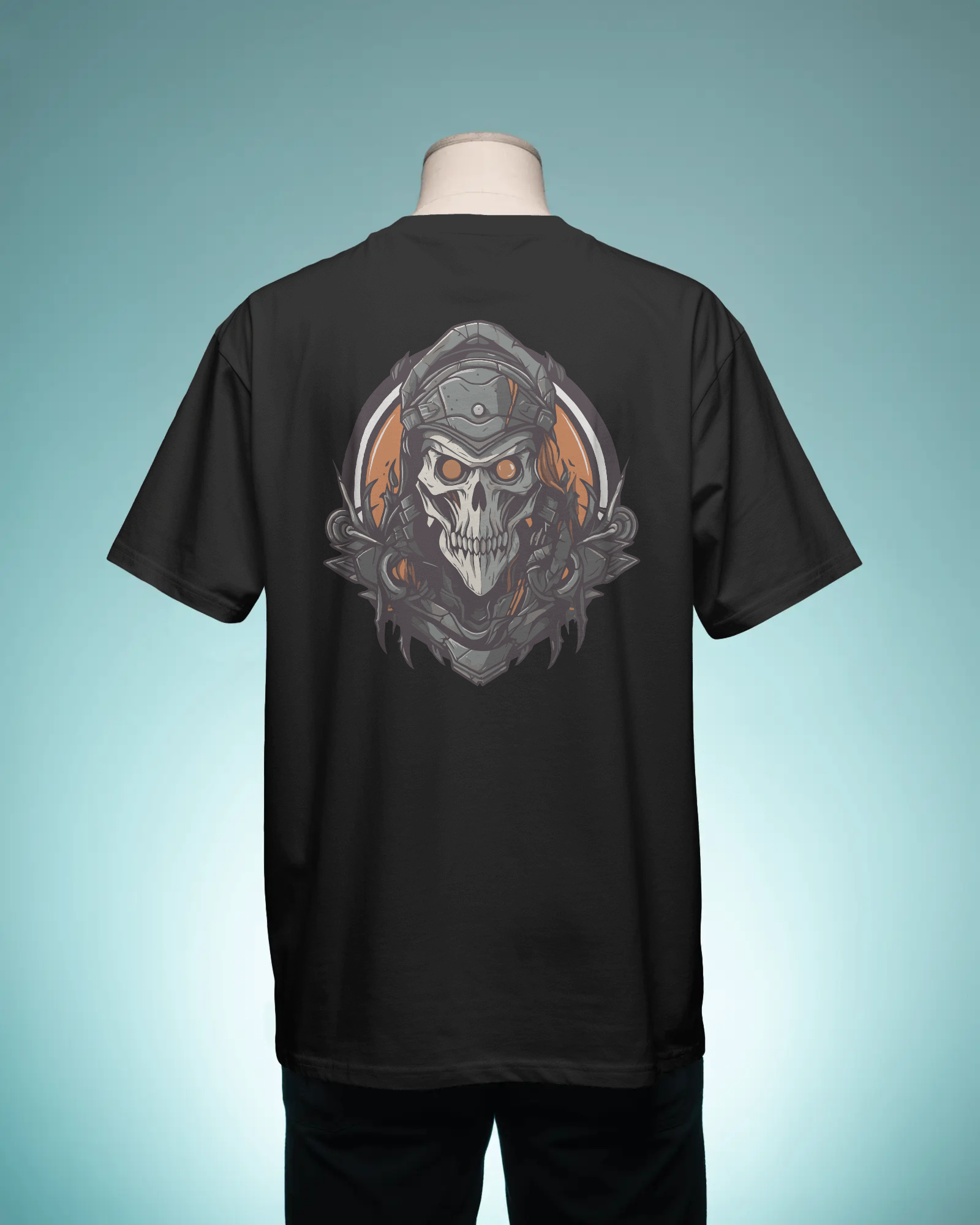 Unisex Cotton Oversized T-Shirt: Skull Back Print