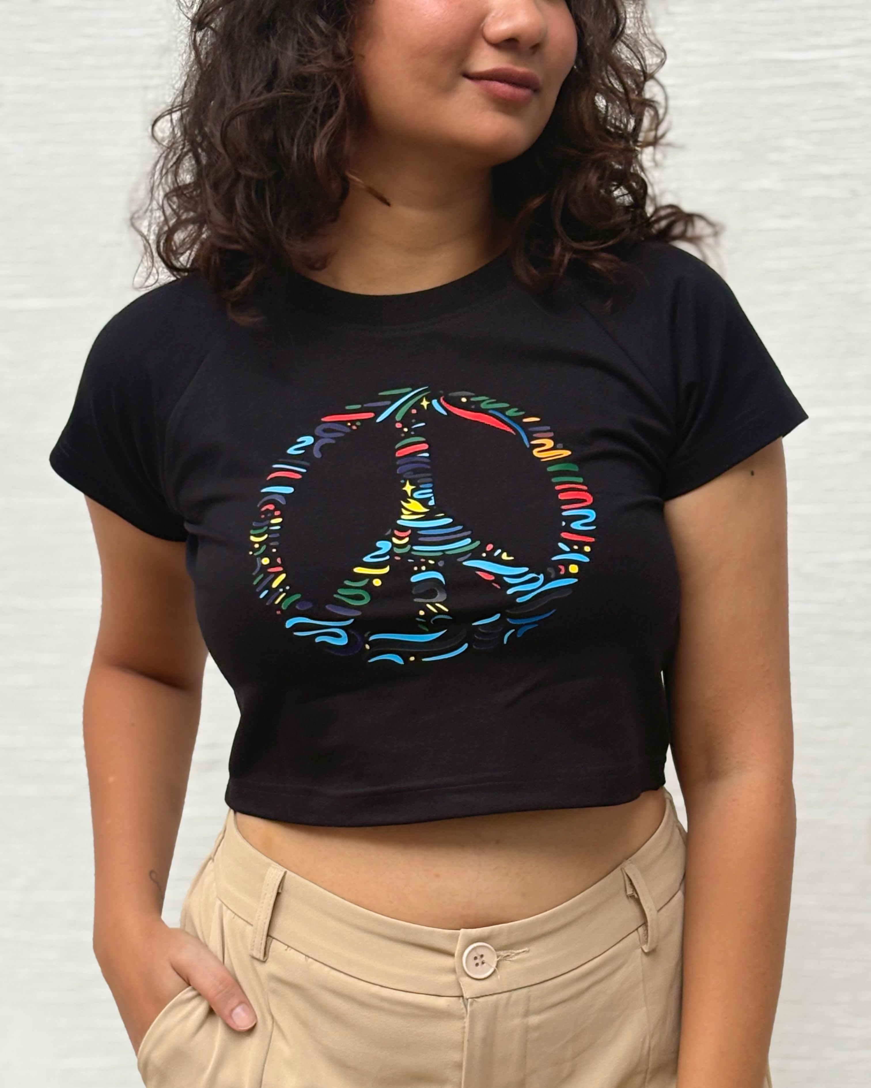 Sukoon croptop in black graphic print