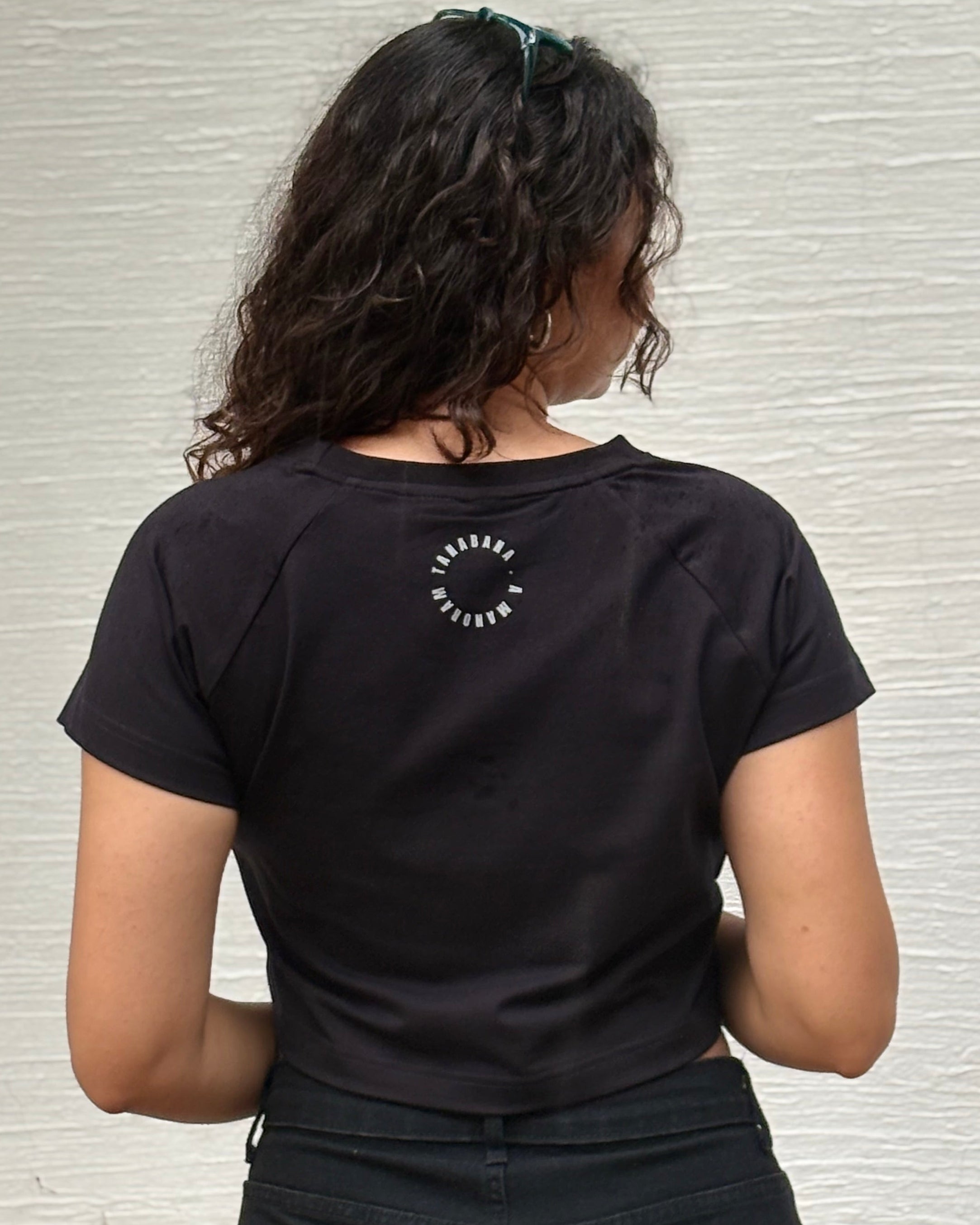 Vighanaharta black crop top back view